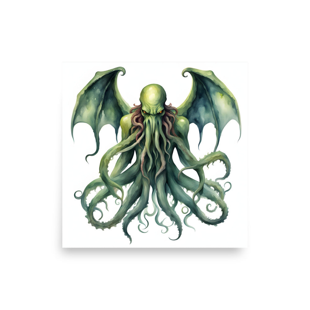 Cthulhu-Aquarellmalerei Poster
