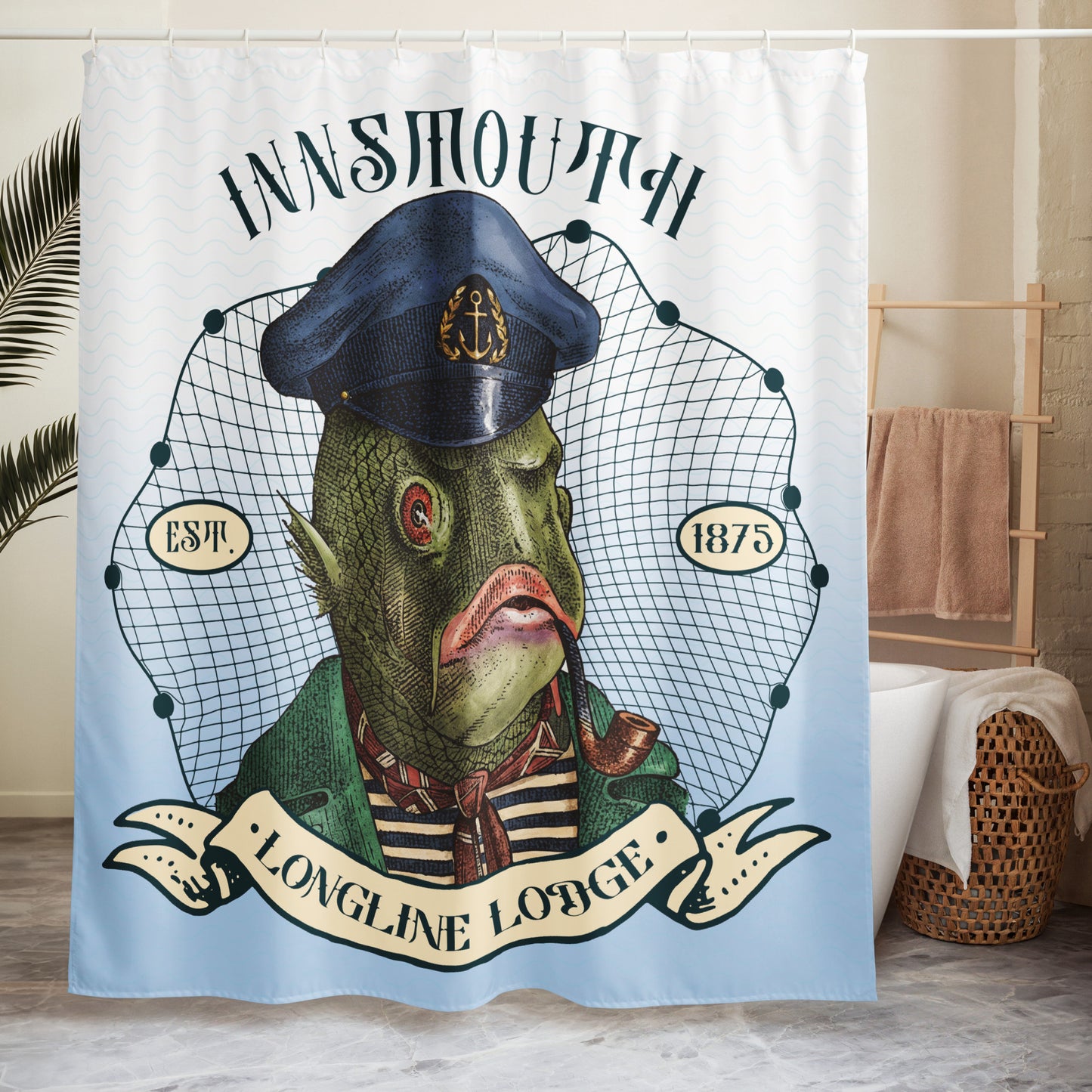 Innsmouth Longline Lodge — Der Kapitän der Salzlake Duschvorhang