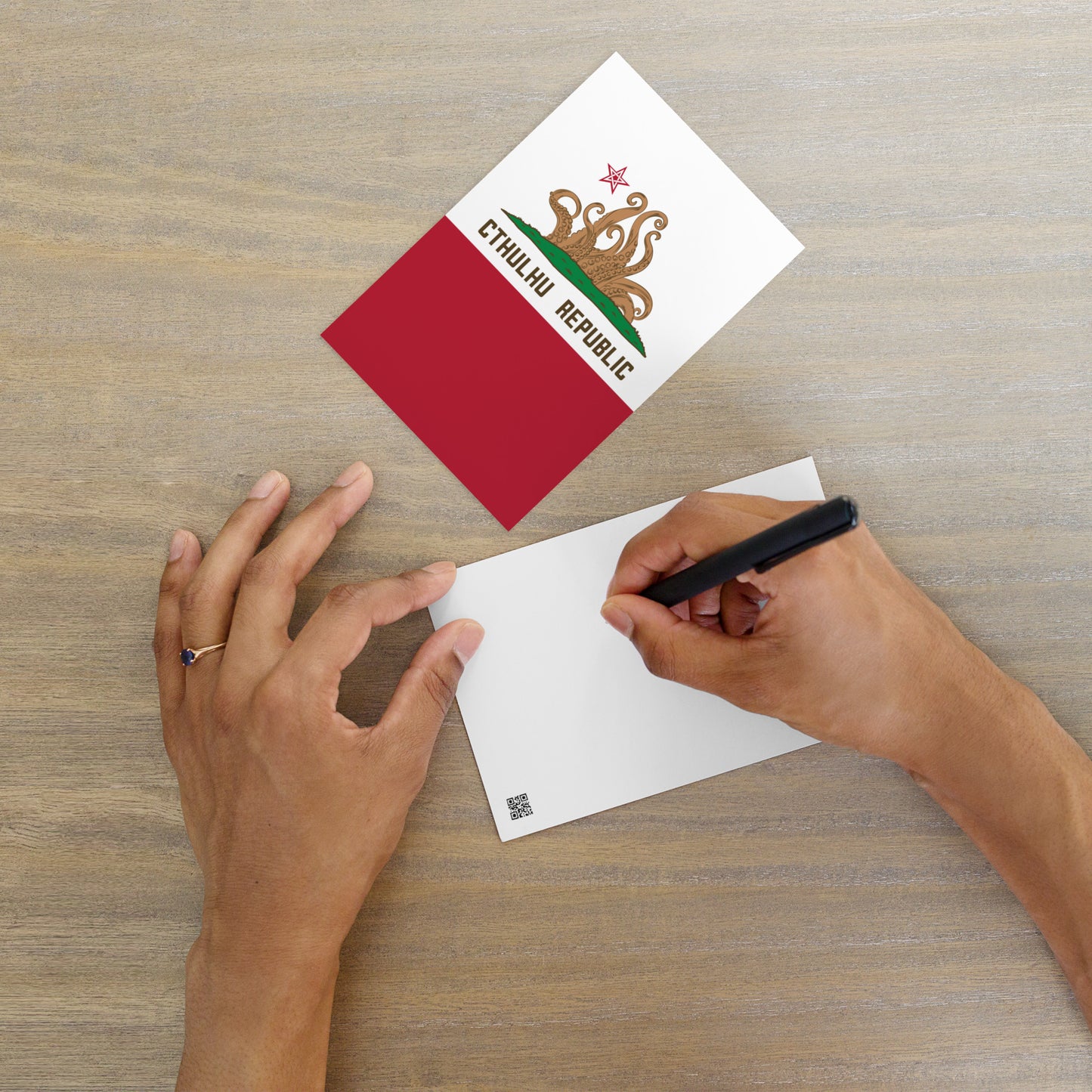 Cthulhu Republik Kalifornien Flagge Lovecraft Standard Postkarte