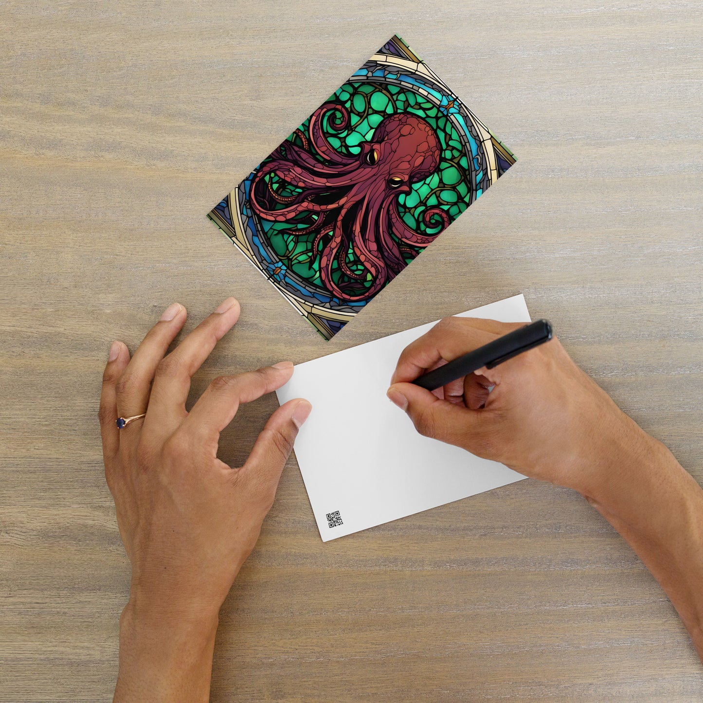 Cthulhu Buntglas Standard Postkarte