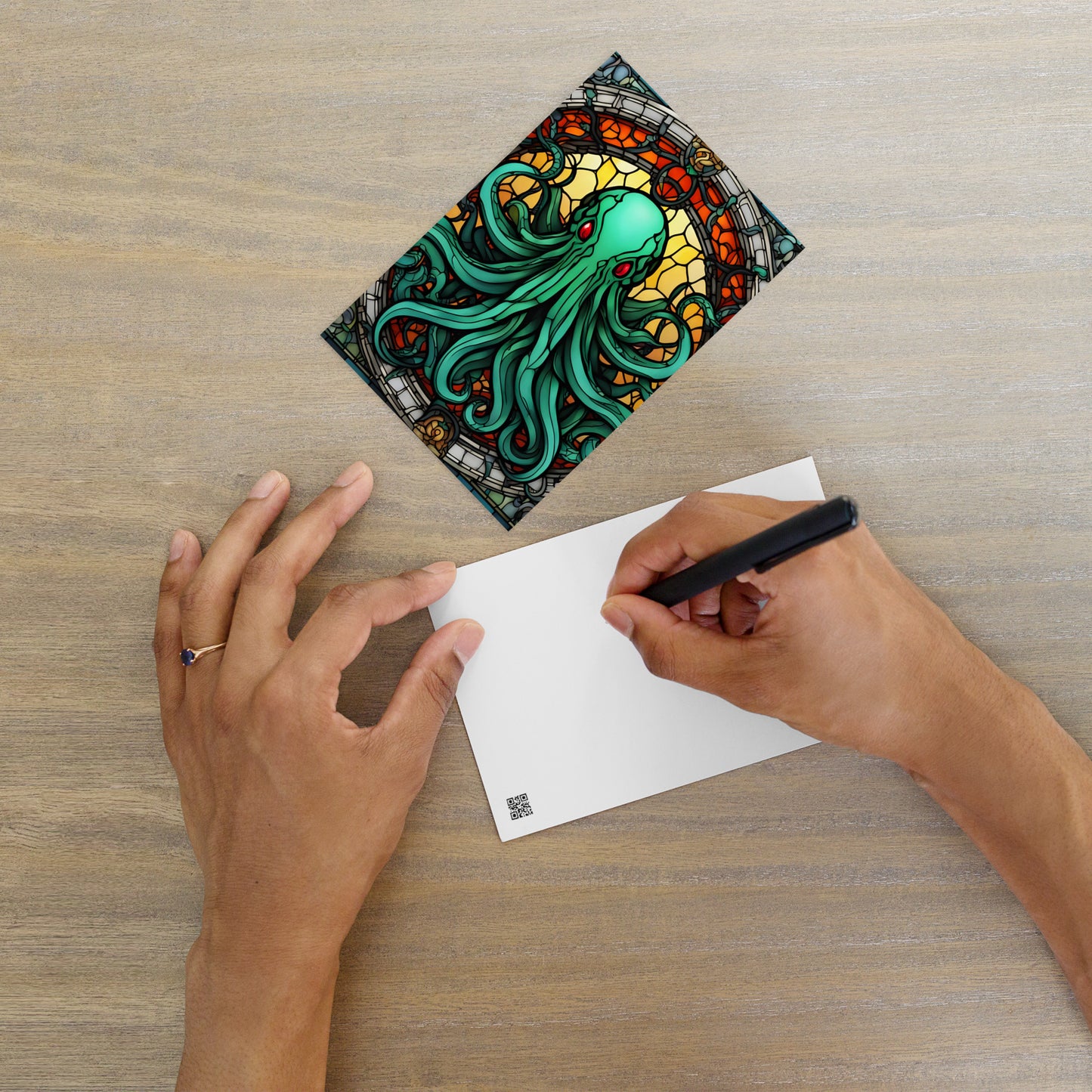 Cthulhu Buntglas Standard Postkarte