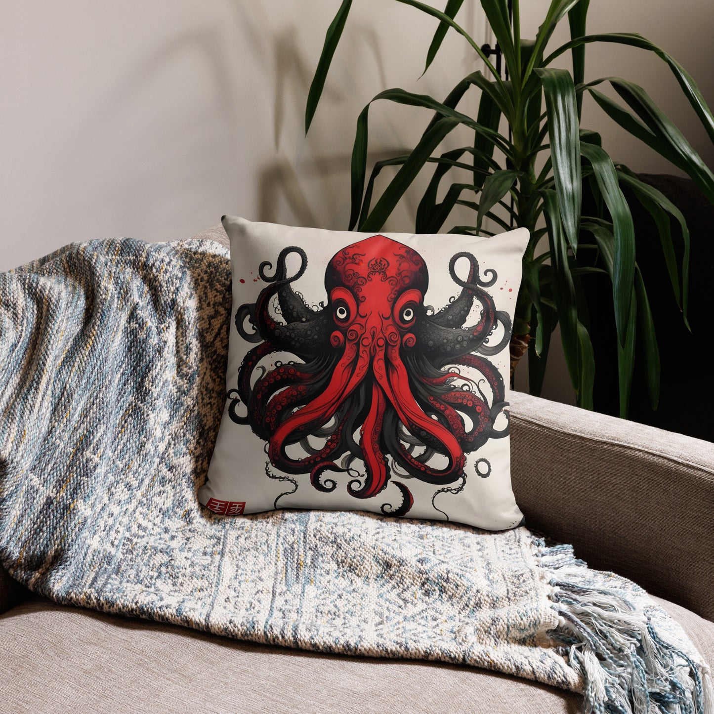 Cthulhu Asian Ink Painting Pillow Case