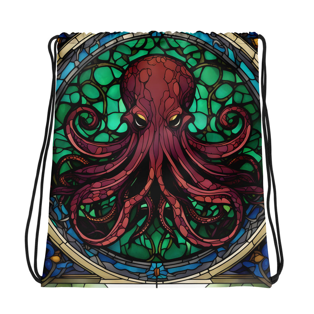 Mochila con cordón de vidrieras de Cthulhu