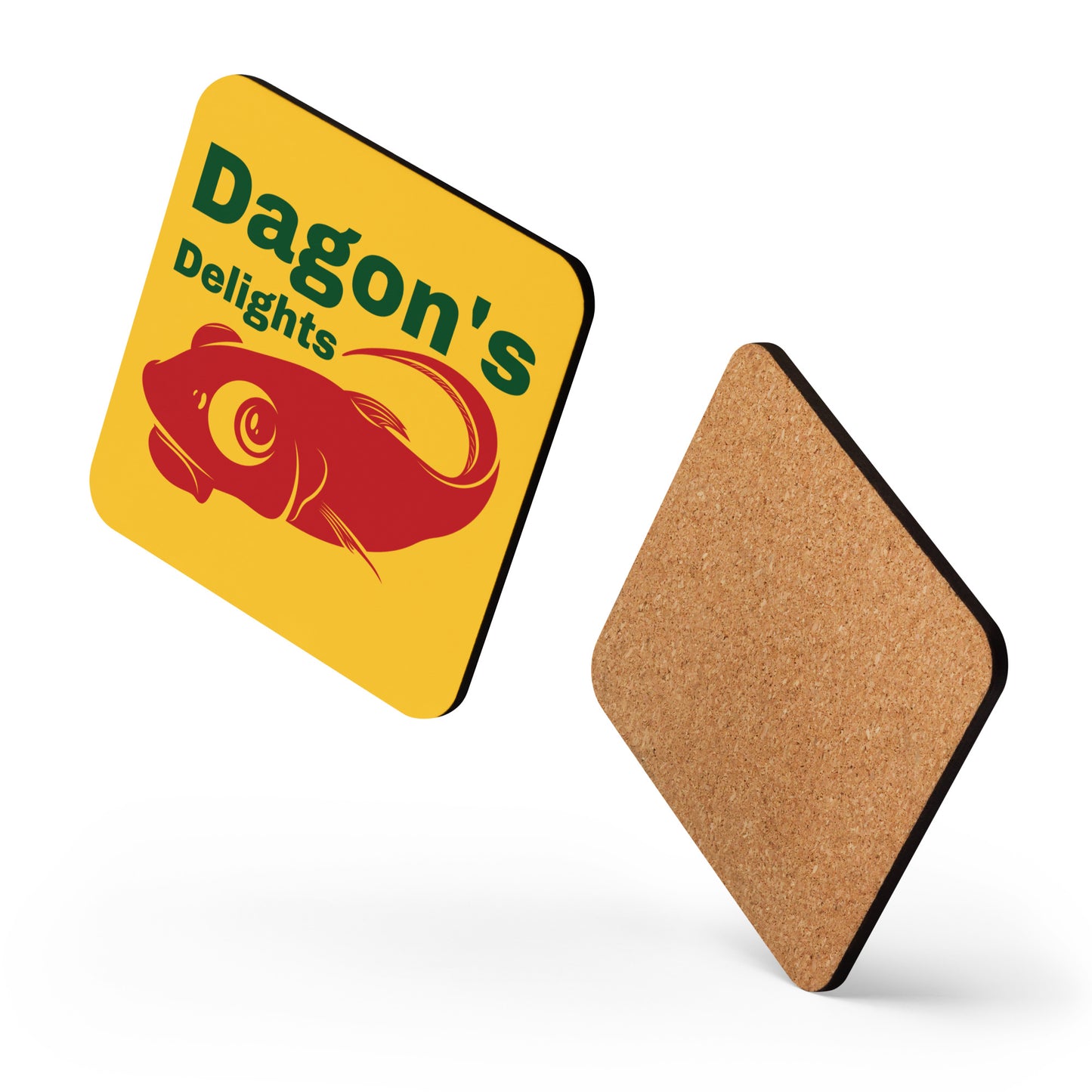 Dagon's Delights Seafood Cork-back coaster