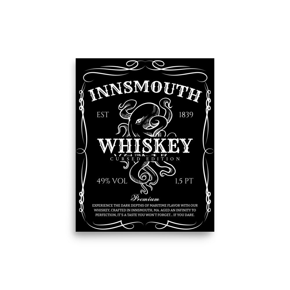 Etiqueta de whisky de Innsmouth Lovecraft Póster