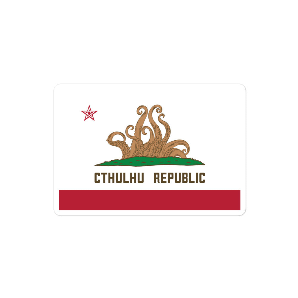 Cthulhu Republic California Flag Lovecraft Autocollants sans bulles