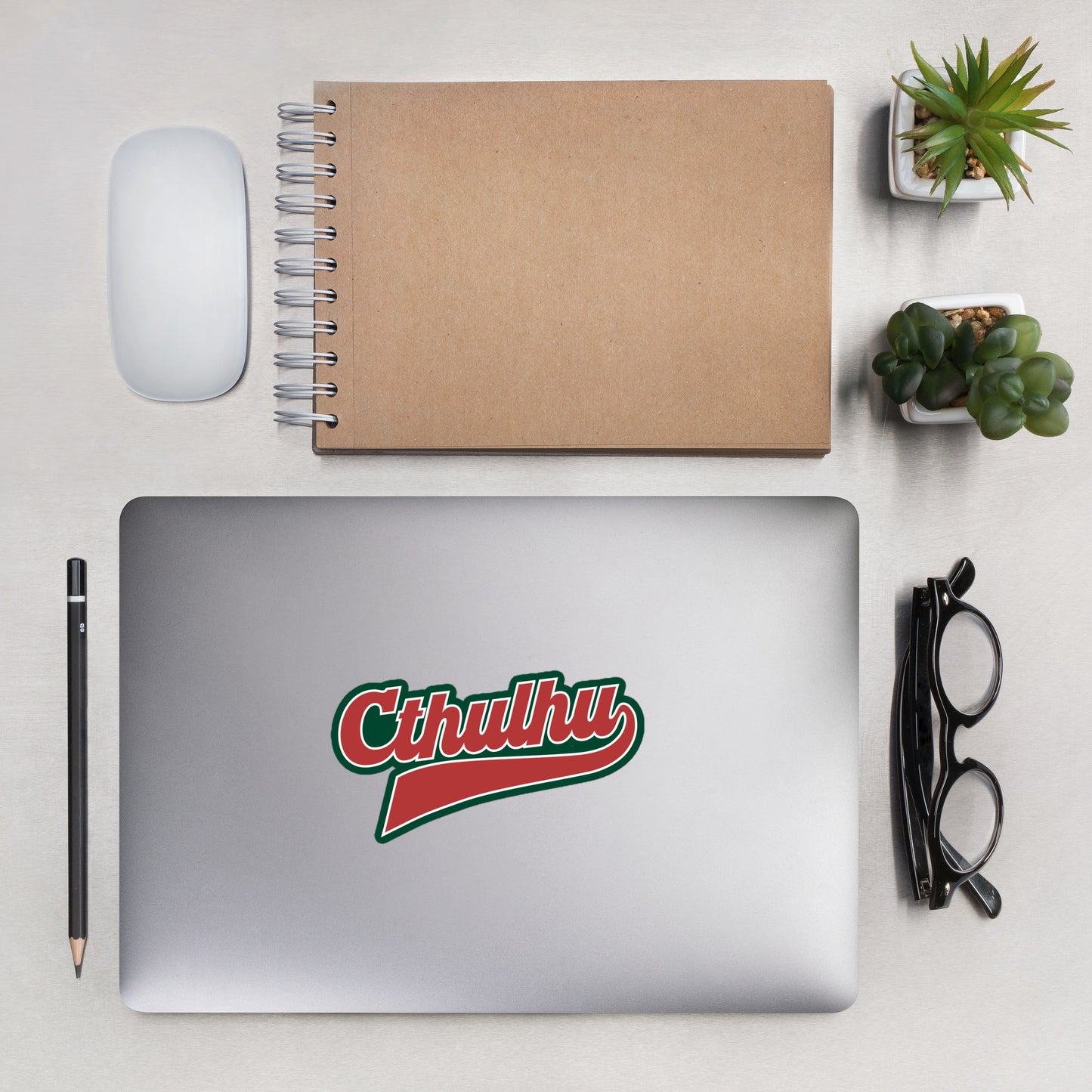 Script de la Ligue Cthulhu – Lettrage Eldritch Vintage Autocollants sans bulles