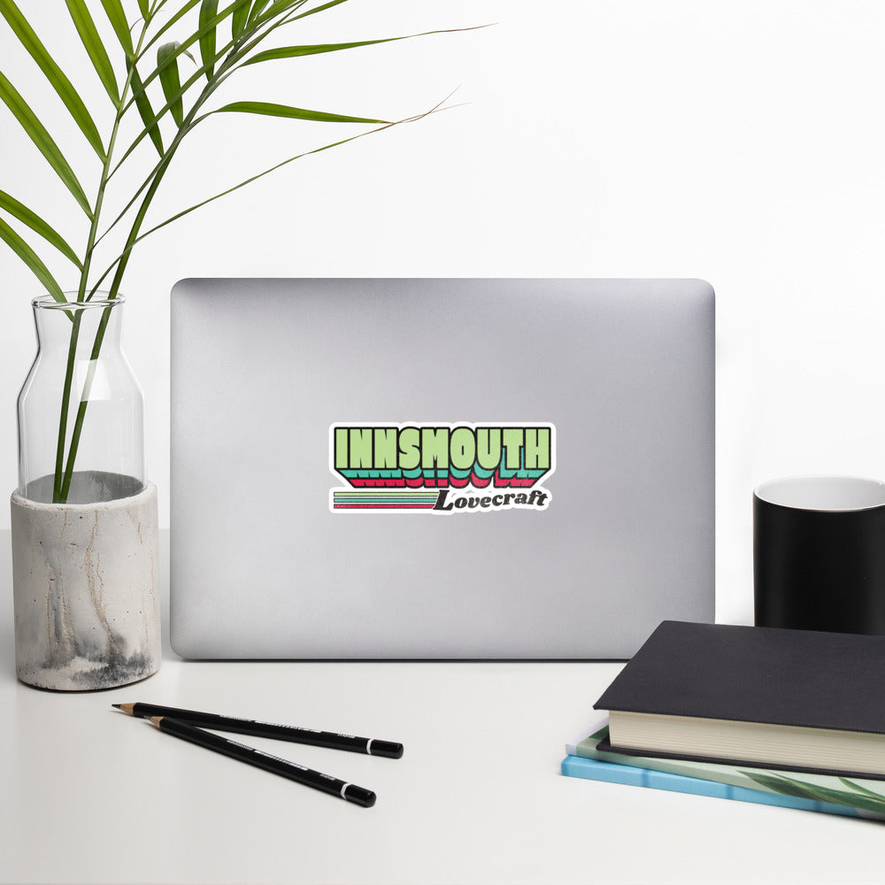 Innsmouth Retro Label Lovecraft Blasenfreie Aufkleber