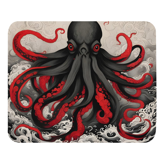 Alfombrilla de ratón con pintura de tinta asiática Cthulhu