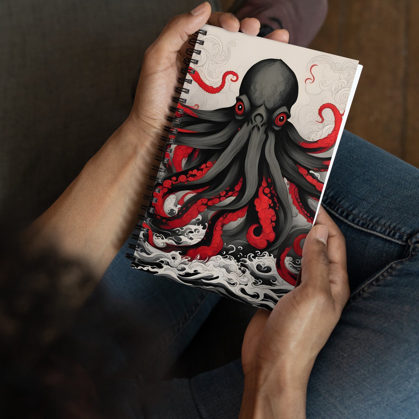 Peinture à l'encre asiatique de Cthulhu Cahier à spirale