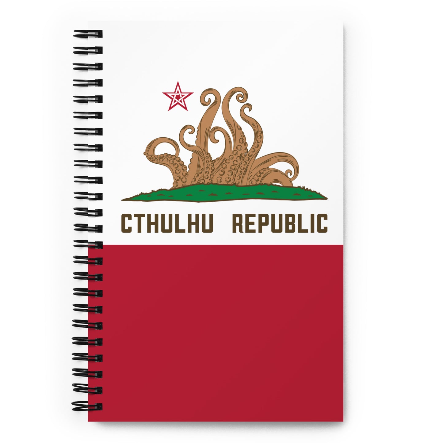 République de Cthulhu Drapeau de Californie Lovecraft Cahier à spirale