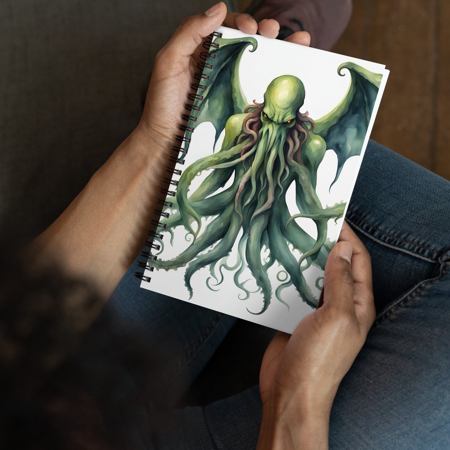 Cthulhu Watercolor Painting Spiral notebook