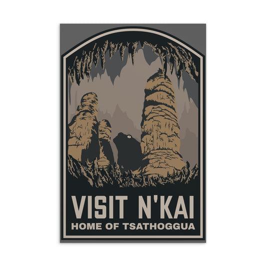 Visite N kai Travel Poster Lovecraft Tsathoggua Postal estándar