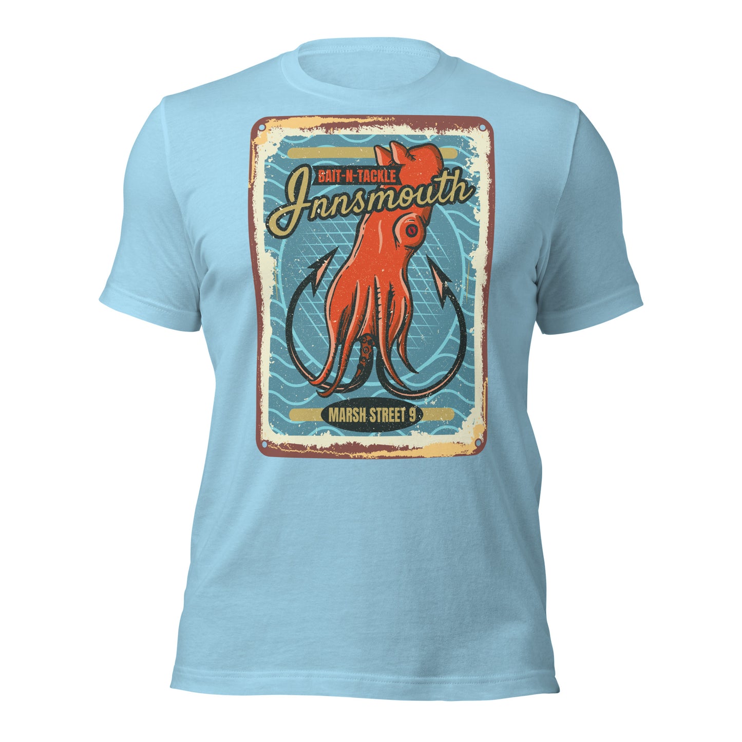 Innsmouth Bait and Tackle Fishing Lovecraft T-shirt unisexe