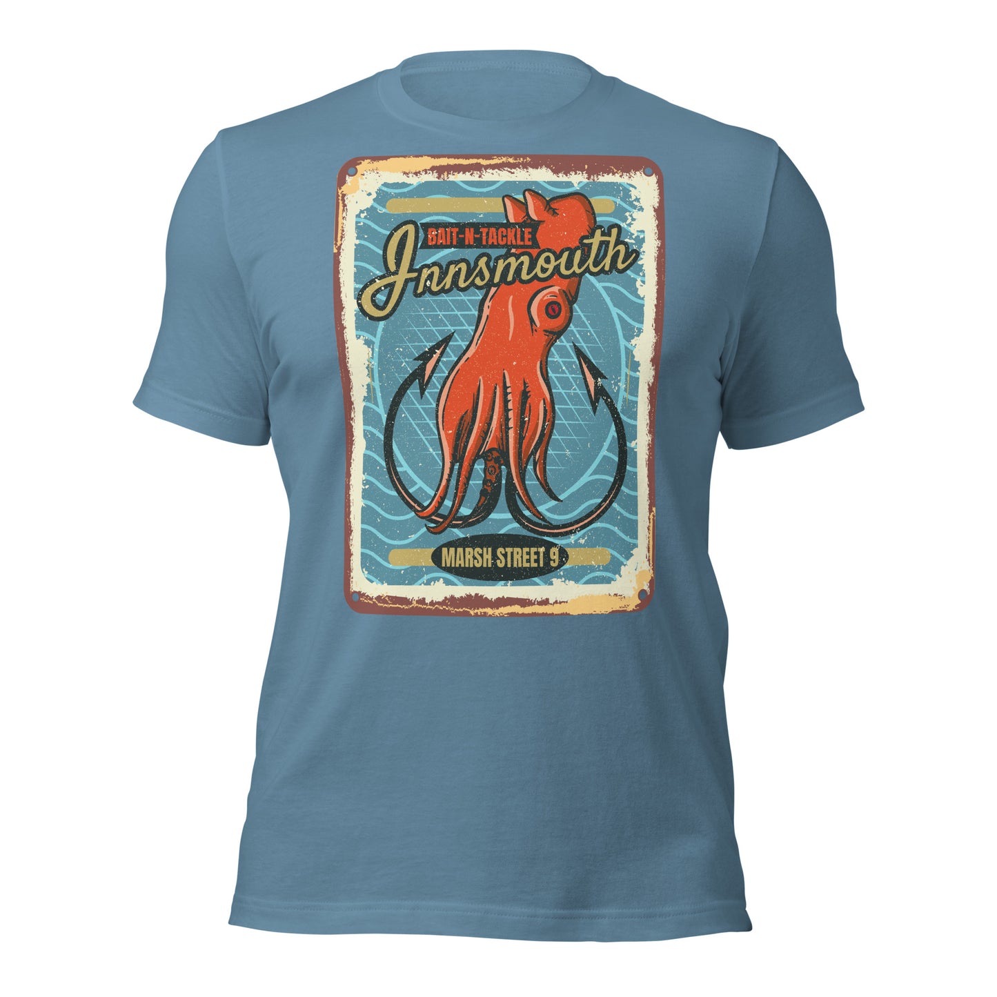 Innsmouth Bait and Tackle Fishing Lovecraft T-shirt unisexe