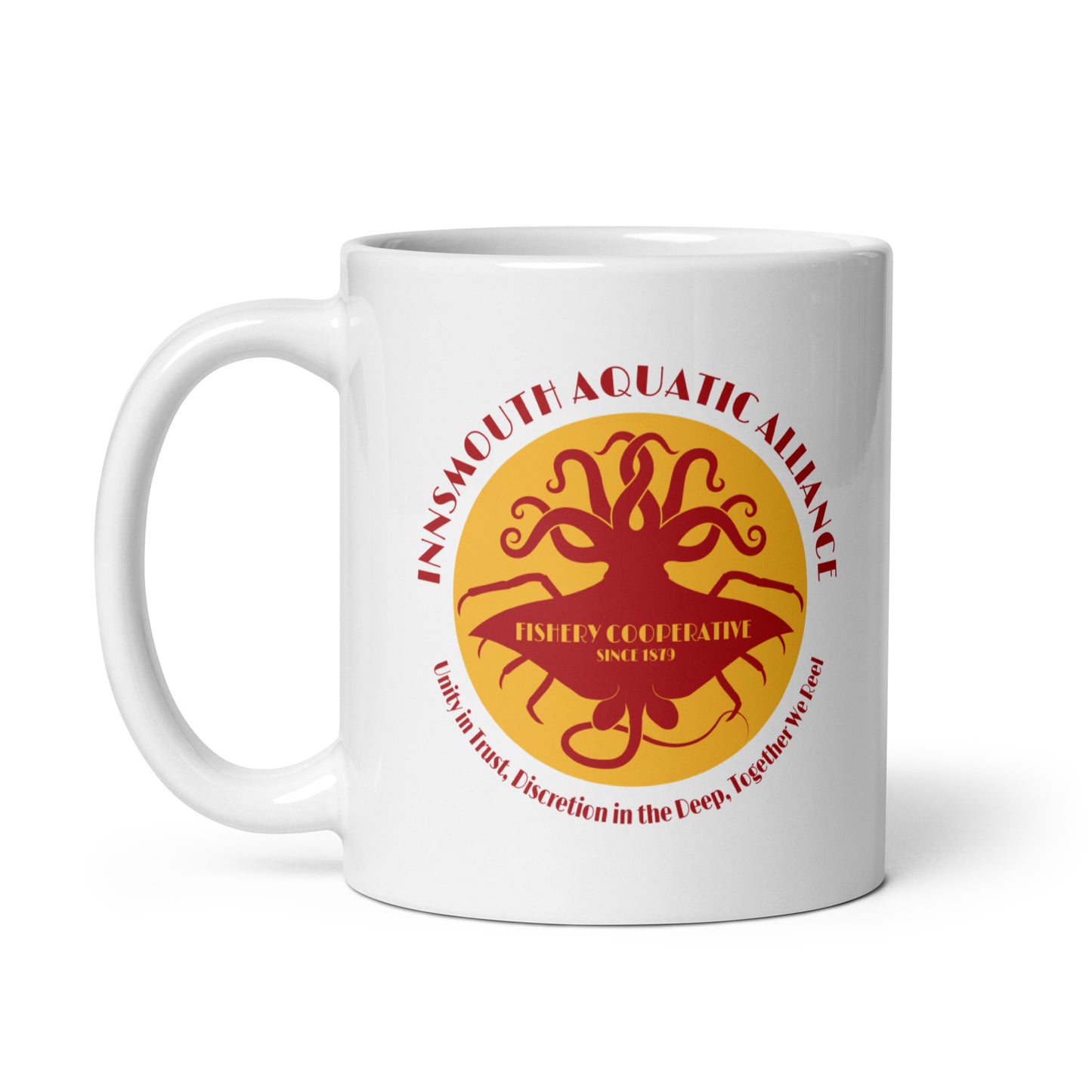 Innsmouth Aquatic Alliance Fishery Union Tasse blanche brillante