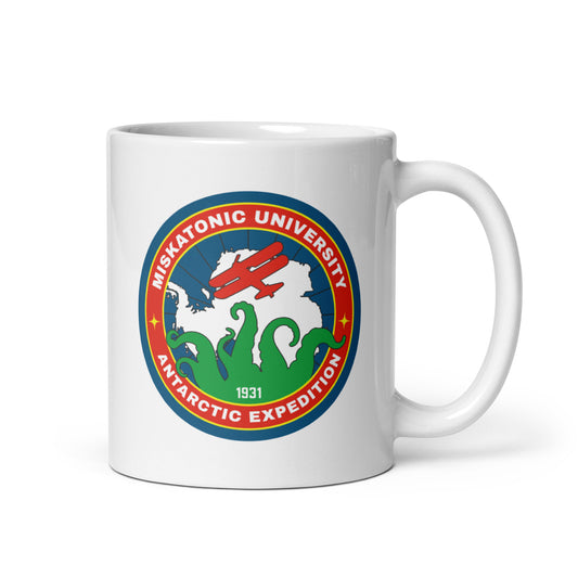 Miskatonic University Antarctic Expedition Tasse brillante blanche