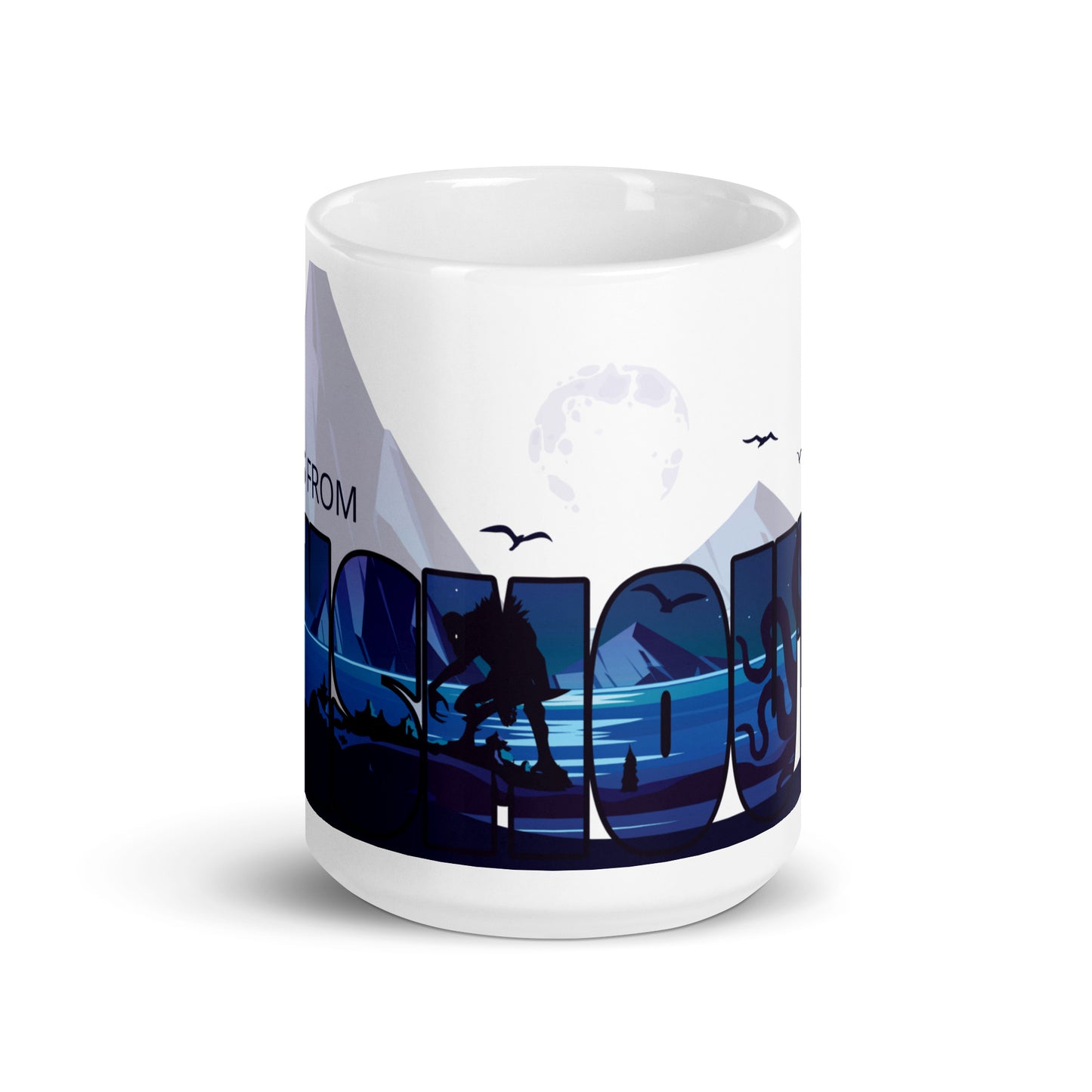 Innsmouth Devil Reef Deep Ones Lovecraft White glossy mug