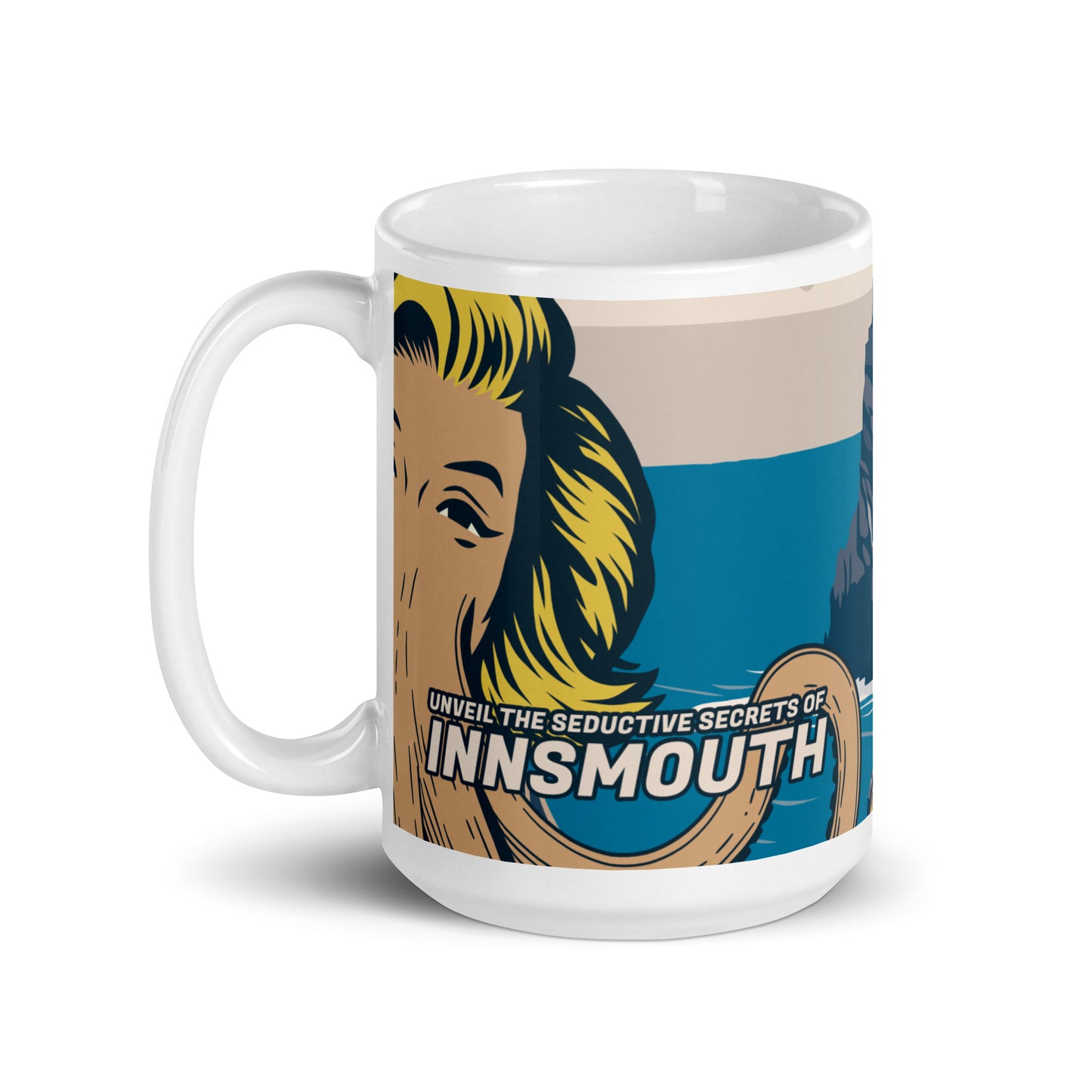 Innsmouth Woman Cthulhu Travel Tasse blanche brillante