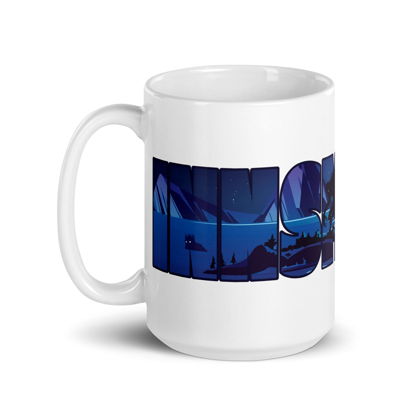 Innsmouth Devil Reef Deep Ones Lovecraft Taza blanca brillante