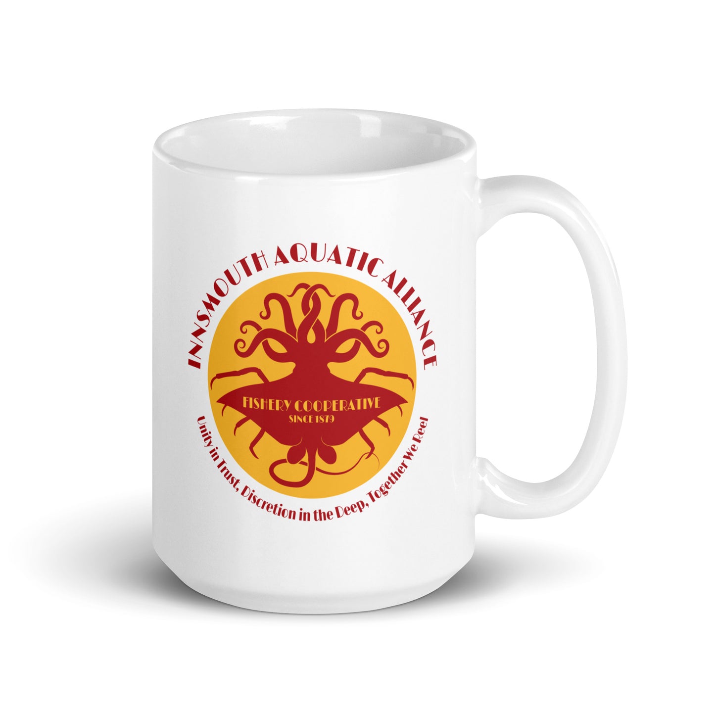 Innsmouth Aquatic Alliance Fishery Union Tasse blanche brillante